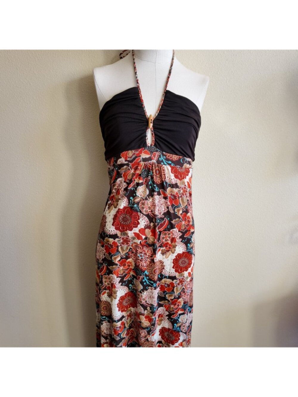 y2k summer floral maxi dress CKW size M vintage 2000s 90s - Picture 2 of 10